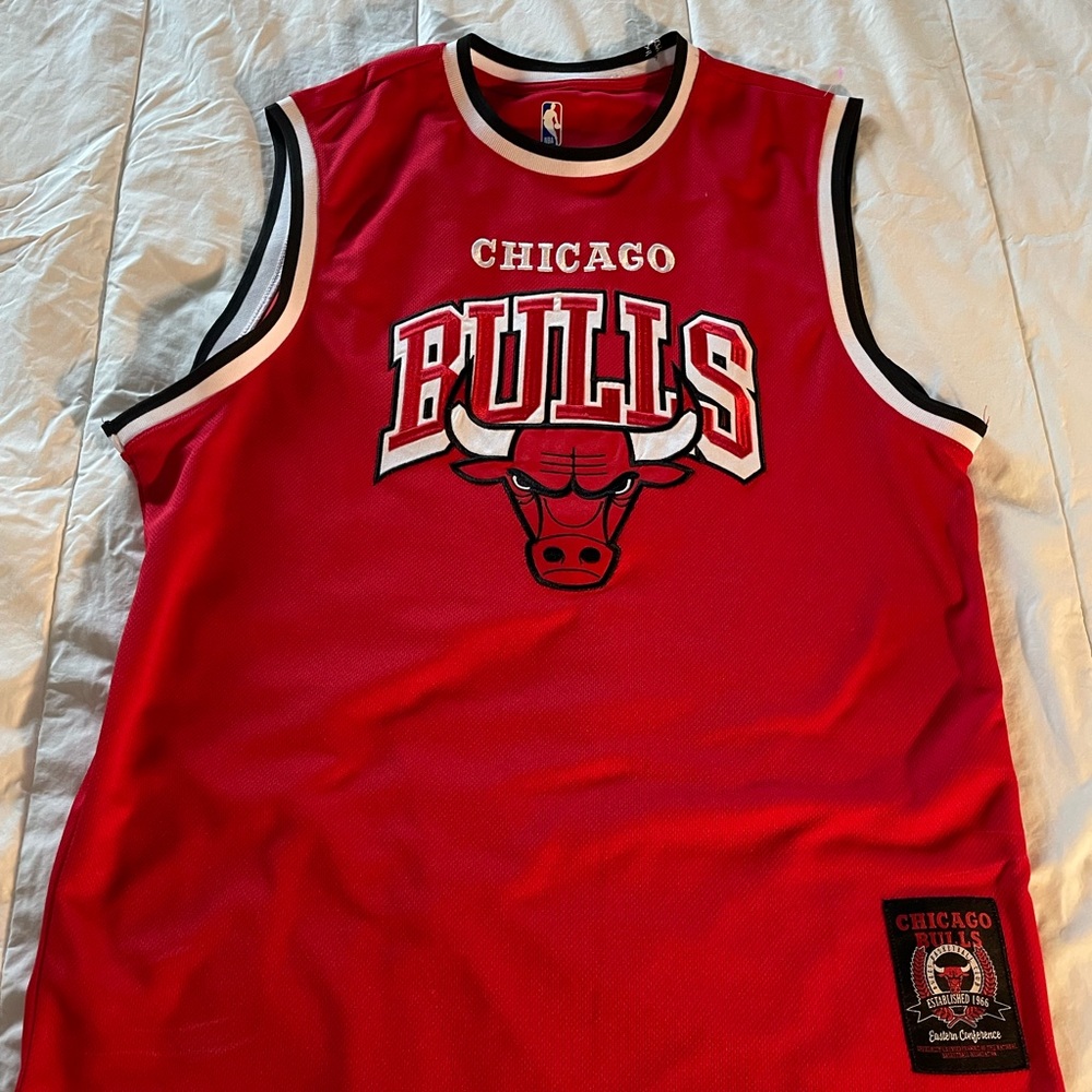 Chicago Bulls Red Jersey MENS SIZE L great condition